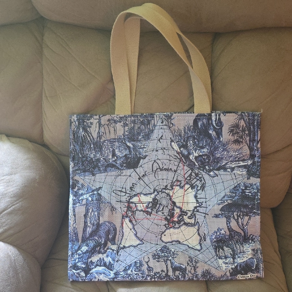 Dior Tan and Cream Tote Bag with Elegant Design